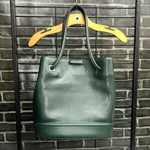 Calvin Klein Dark Green Leather Shoulder Bag